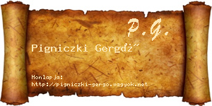 Pigniczki Gergő névjegykártya