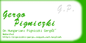 gergo pigniczki business card